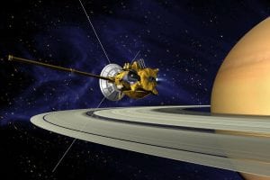 Cassini spacecraft and Saturn