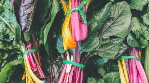 Bundles of leafy greens