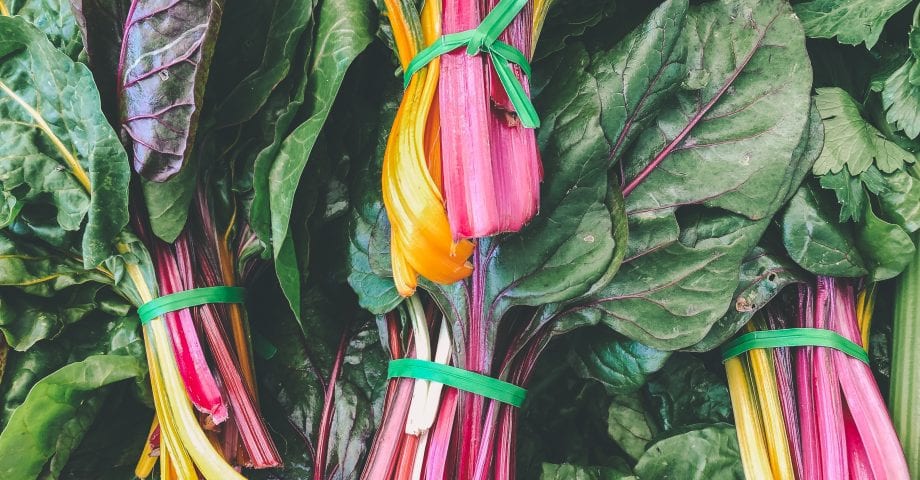 Bundles of leafy greens