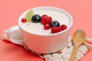 yoghurt and red berries! Even better for breakfast