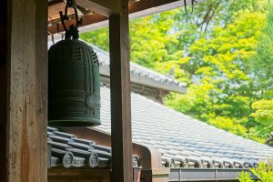 bronze temple bell beneath at Ryoan-ji, Kyoto