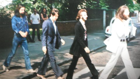 The Beatles crossing Abbey Road