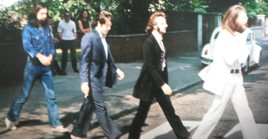 The Beatles crossing Abbey Road