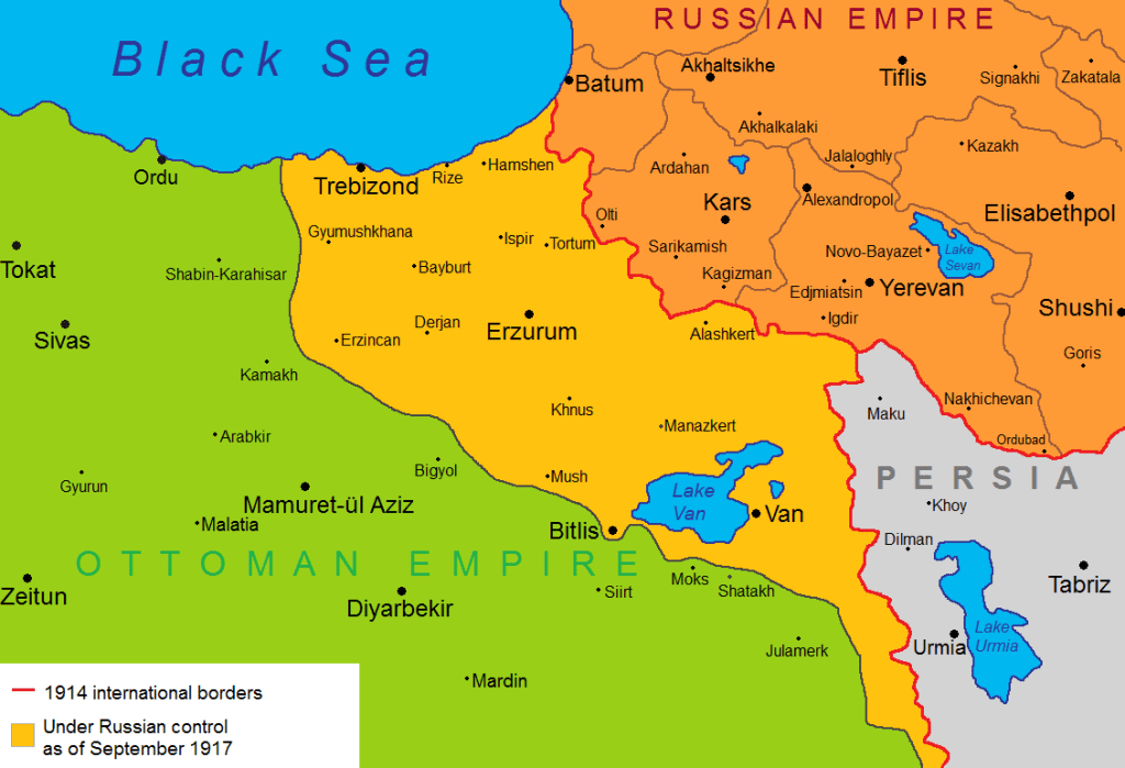 Russia defeated Ottoman Turkey WW1