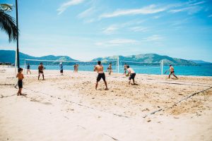 Volleyball match on a Caribbean beach