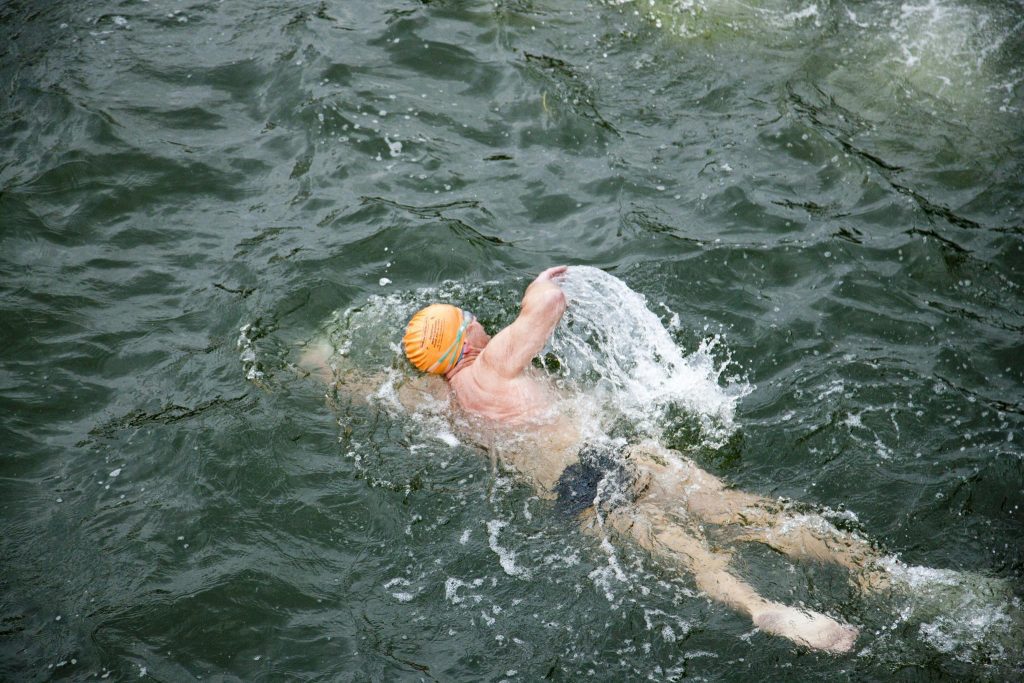 Marcus Hooper swimming the channel