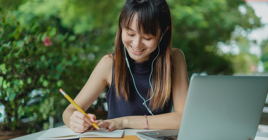 girl writing an essay