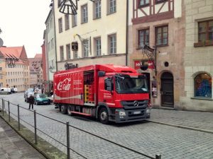 HGV delivering coca-cola